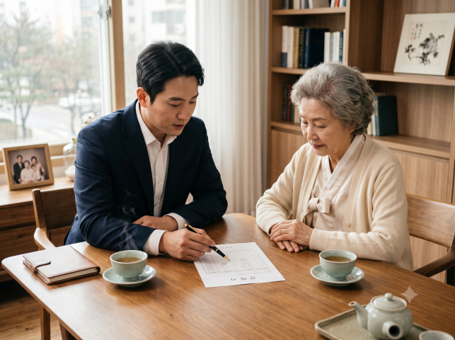 매니저가 방문해 상담하는 모습